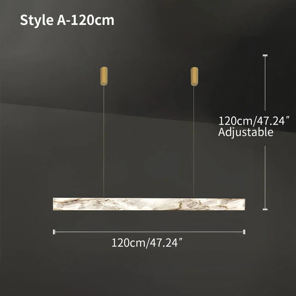Minimalist Linear Spanish Alabaster Pendant Light | Desfino
