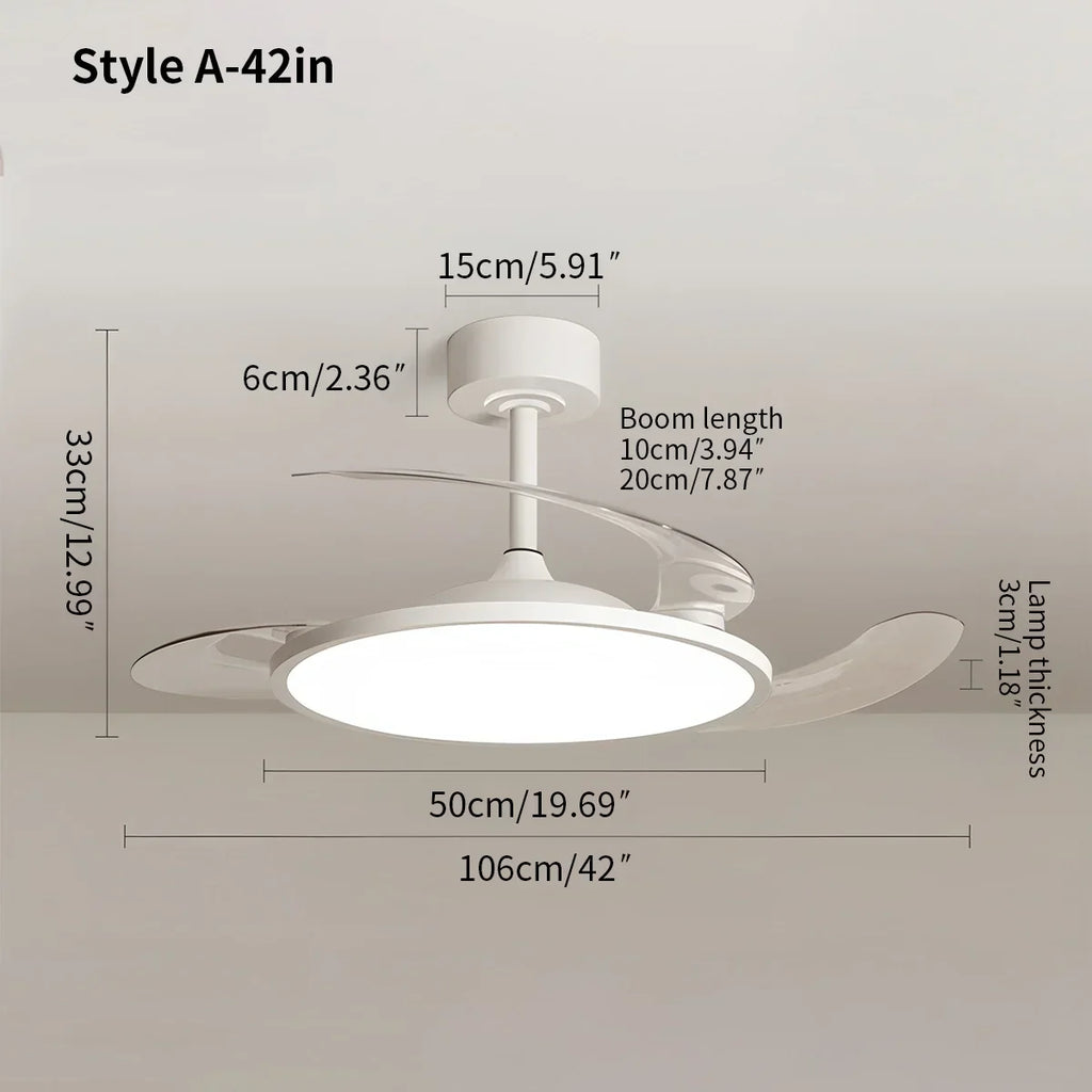 Silent Remote Control White Ceiling Fan Light | Desfino