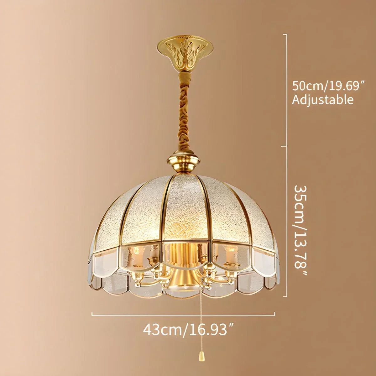European Style Copper Pendant Light for Living Room | Desfino