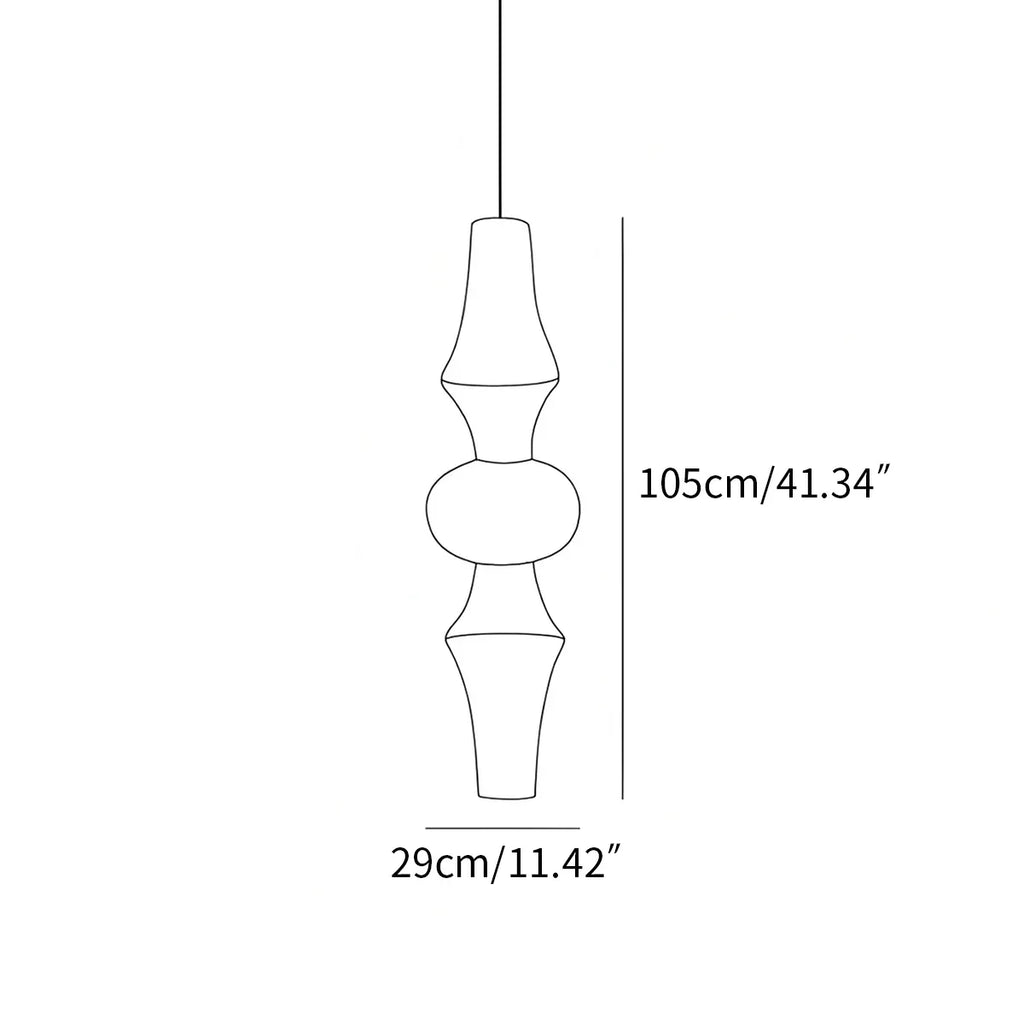 Washi Paper Corner Pendant Light for High Ceilings | Desfino