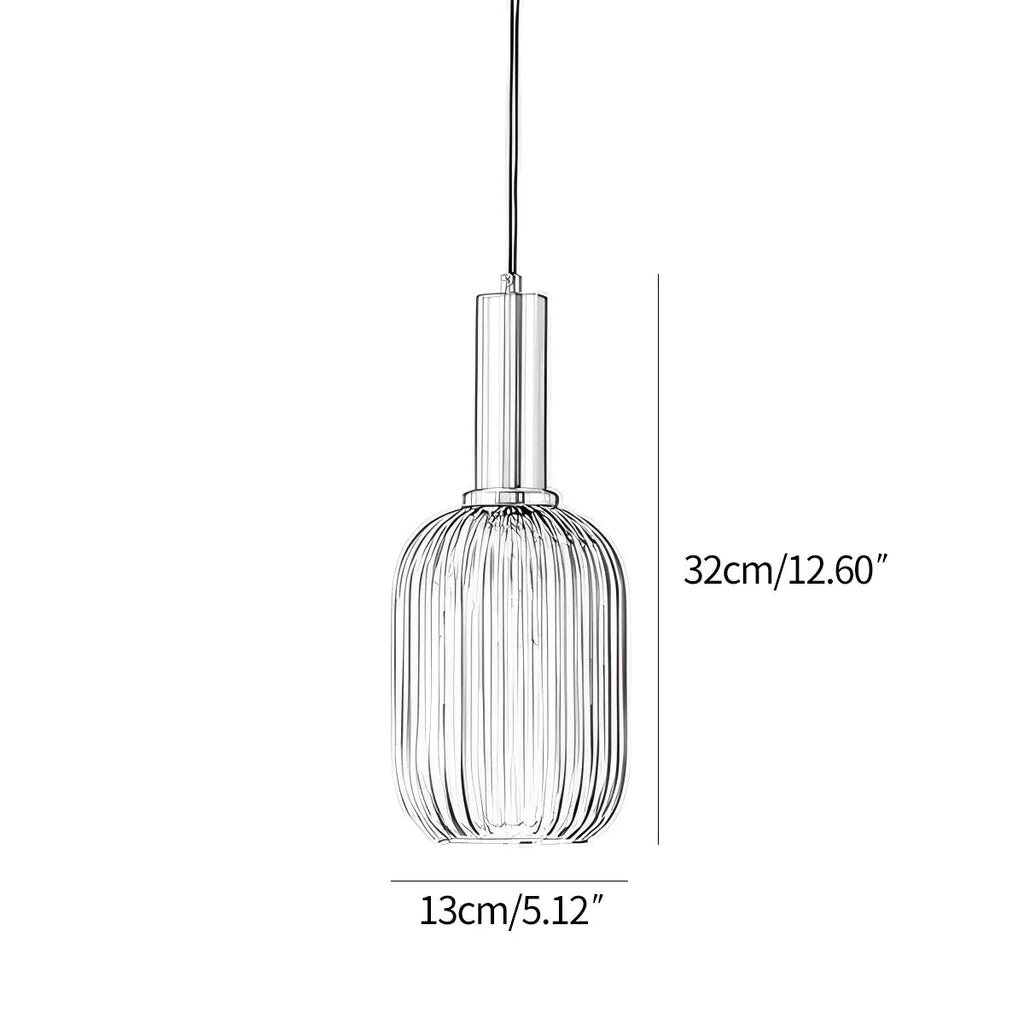 Nordische Vintage-Pendelleuchte aus gestreiftem Glas | Desfino
