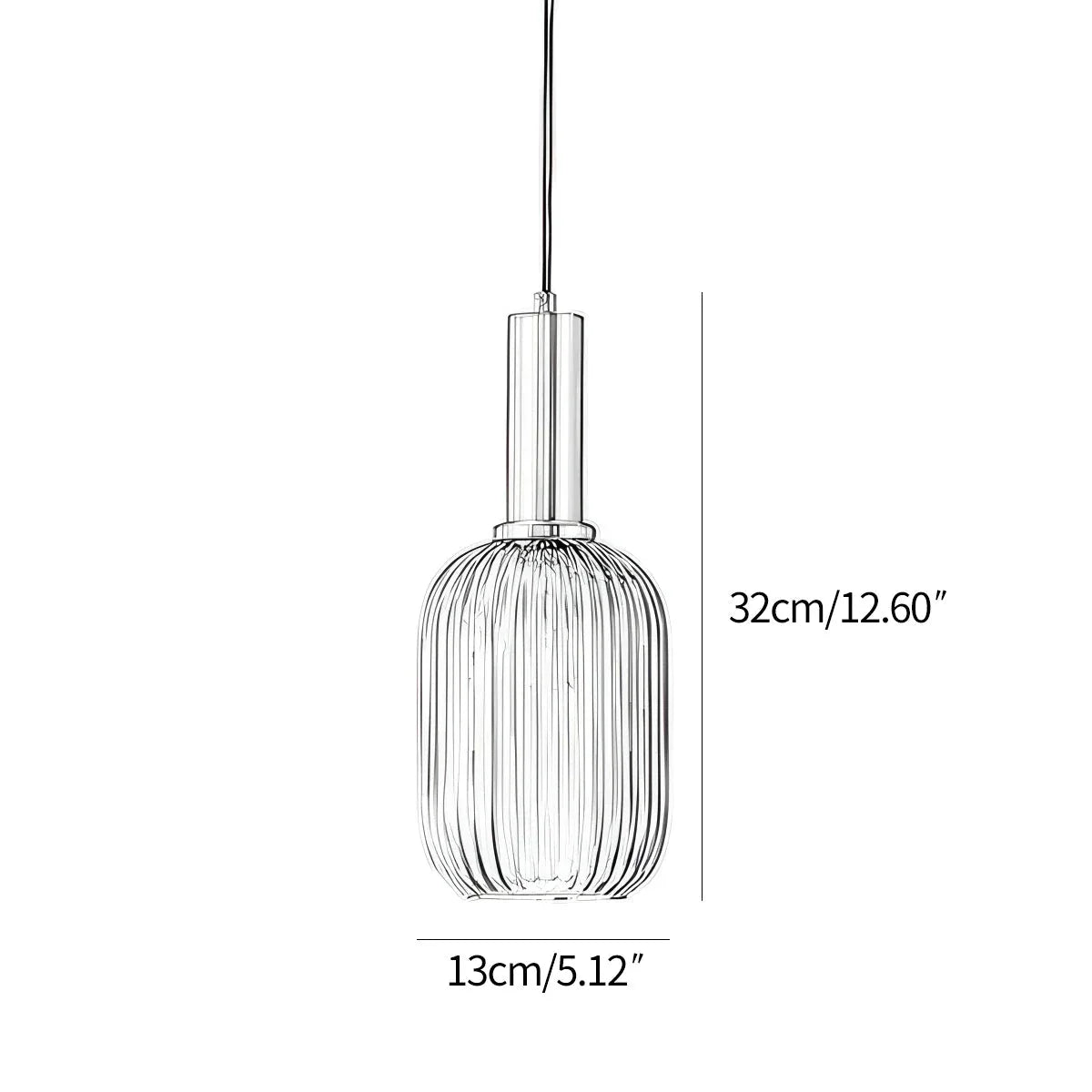 Nordische Vintage-Pendelleuchte aus gestreiftem Glas | Desfino
