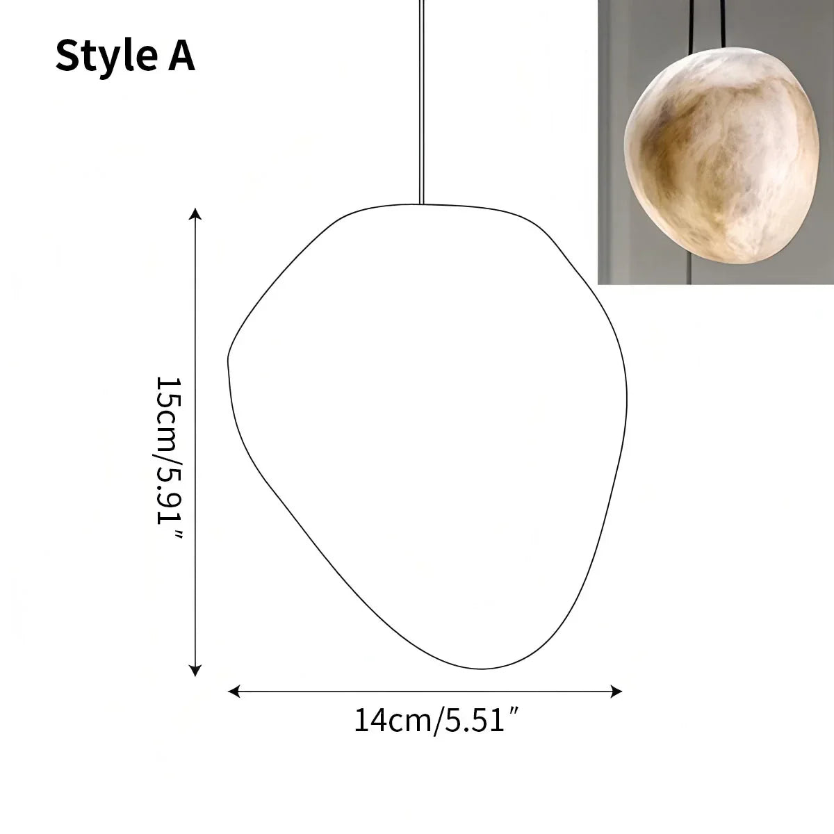 Moderne Pendelleuchte aus spanischem Alabaster in Kieselform | Desfino