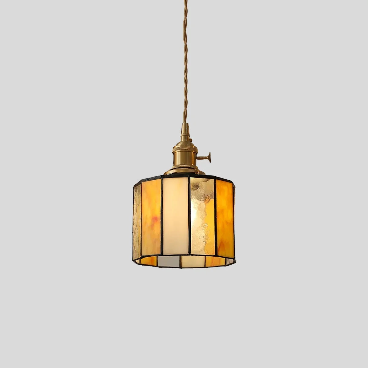 Vintage Brass Glass Pendant Light | Desfino