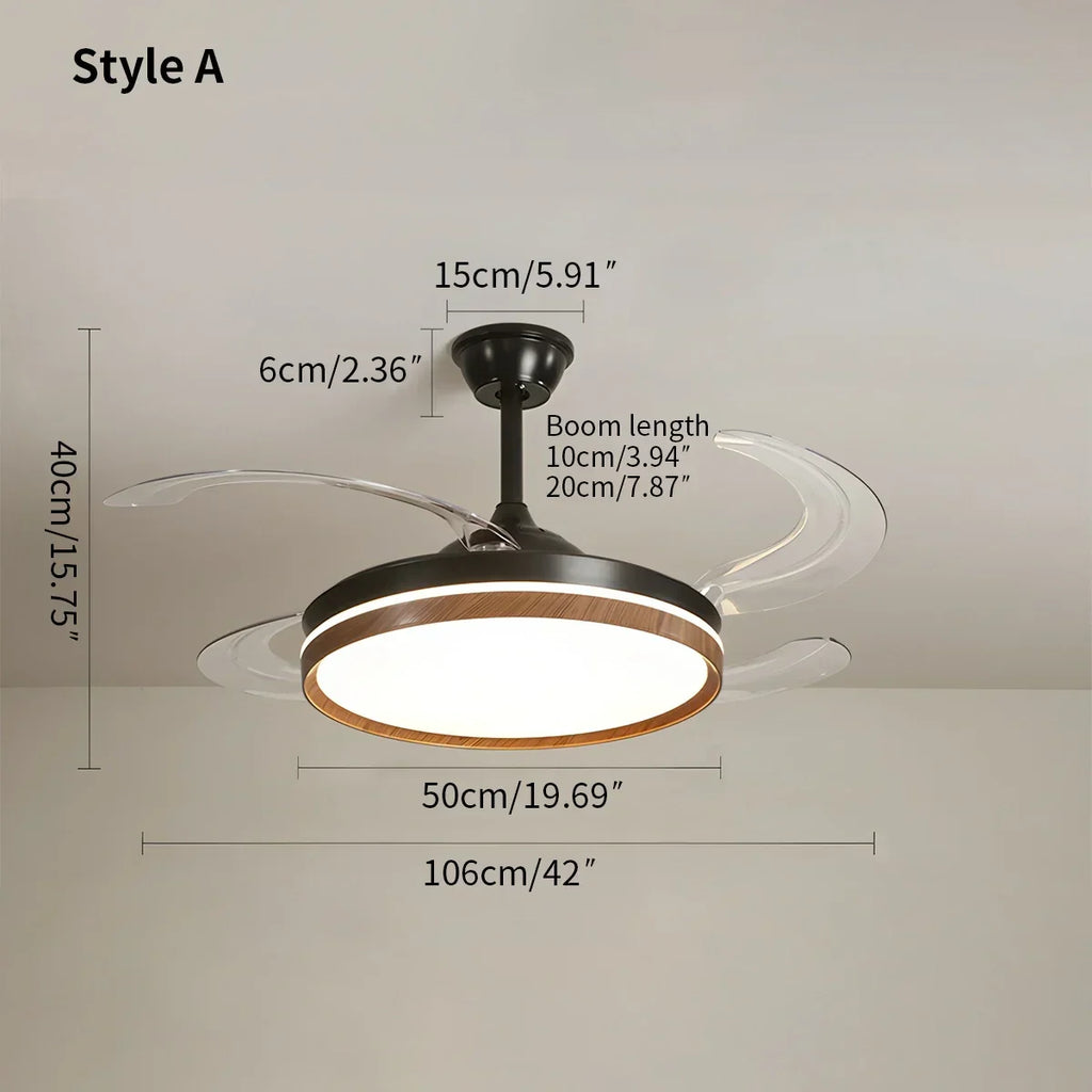 Retractable Blade Ceiling Fan with Light | Desfino