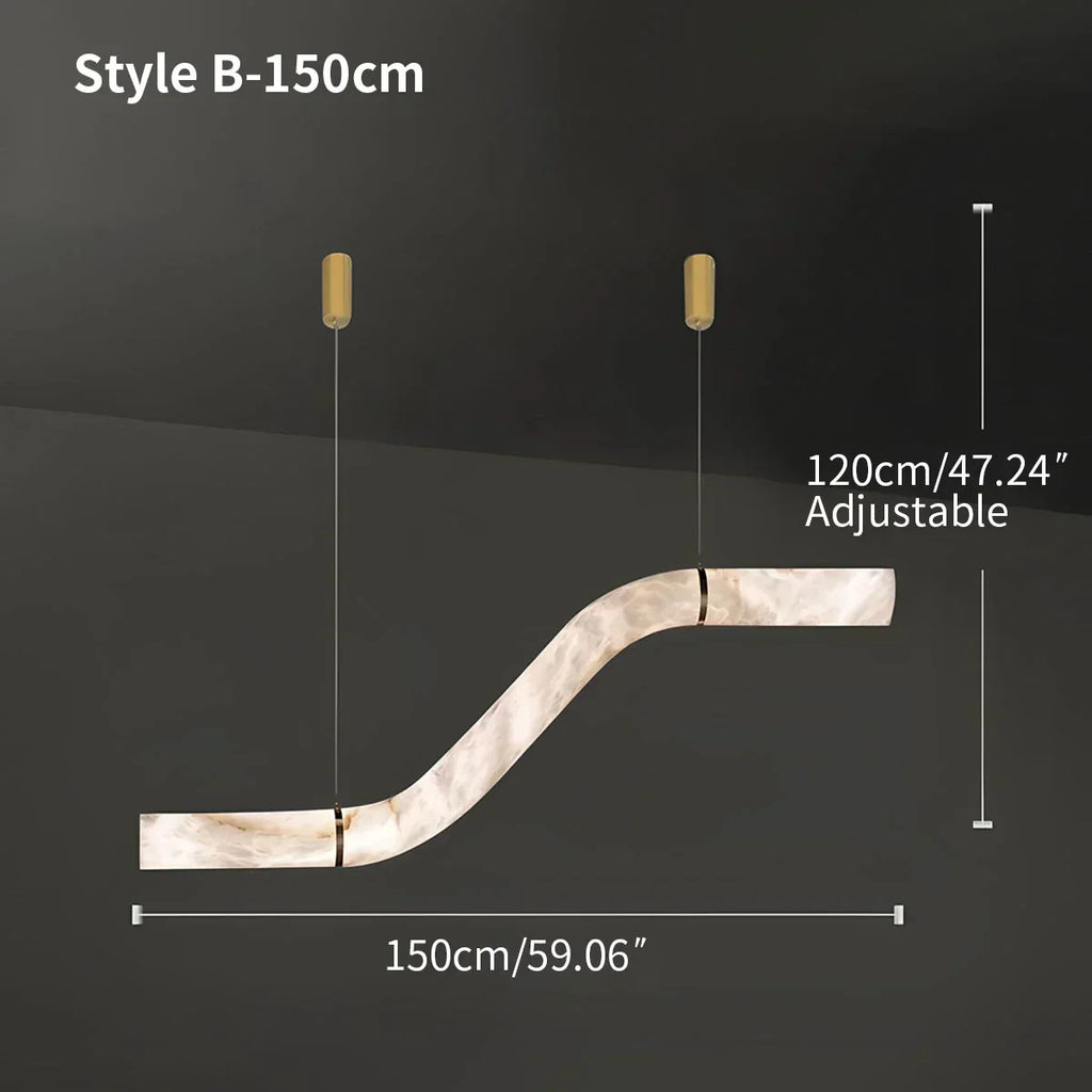 Minimalist Linear Spanish Alabaster Pendant Light | Desfino