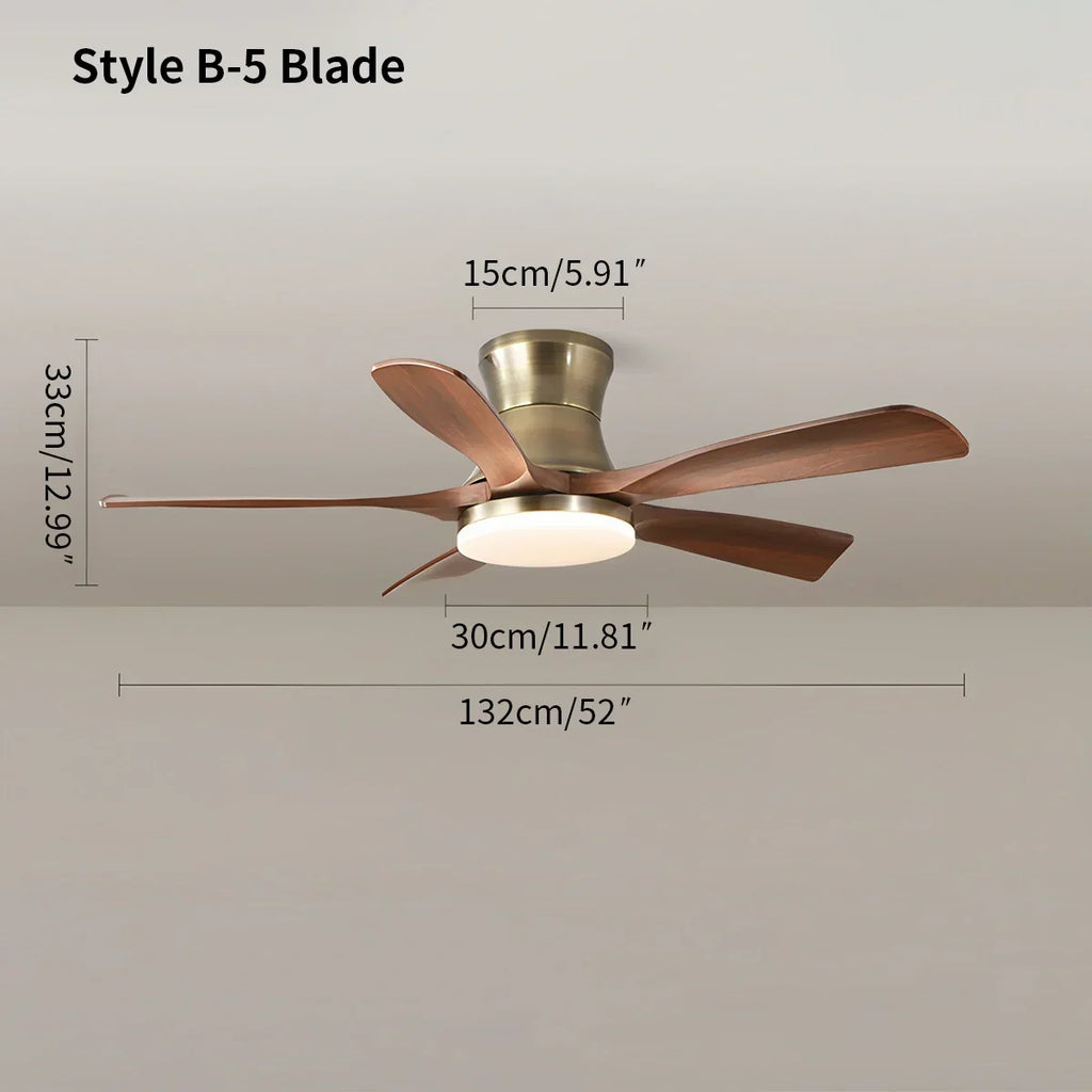 Moderner Deckenventilator mit 5 Flügeln, Licht und Fernbedienung | Desfino