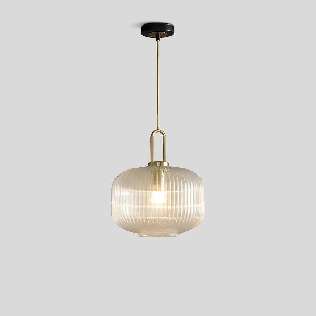 Modern Ribbed Clear Glass Pendant Light | Desfino