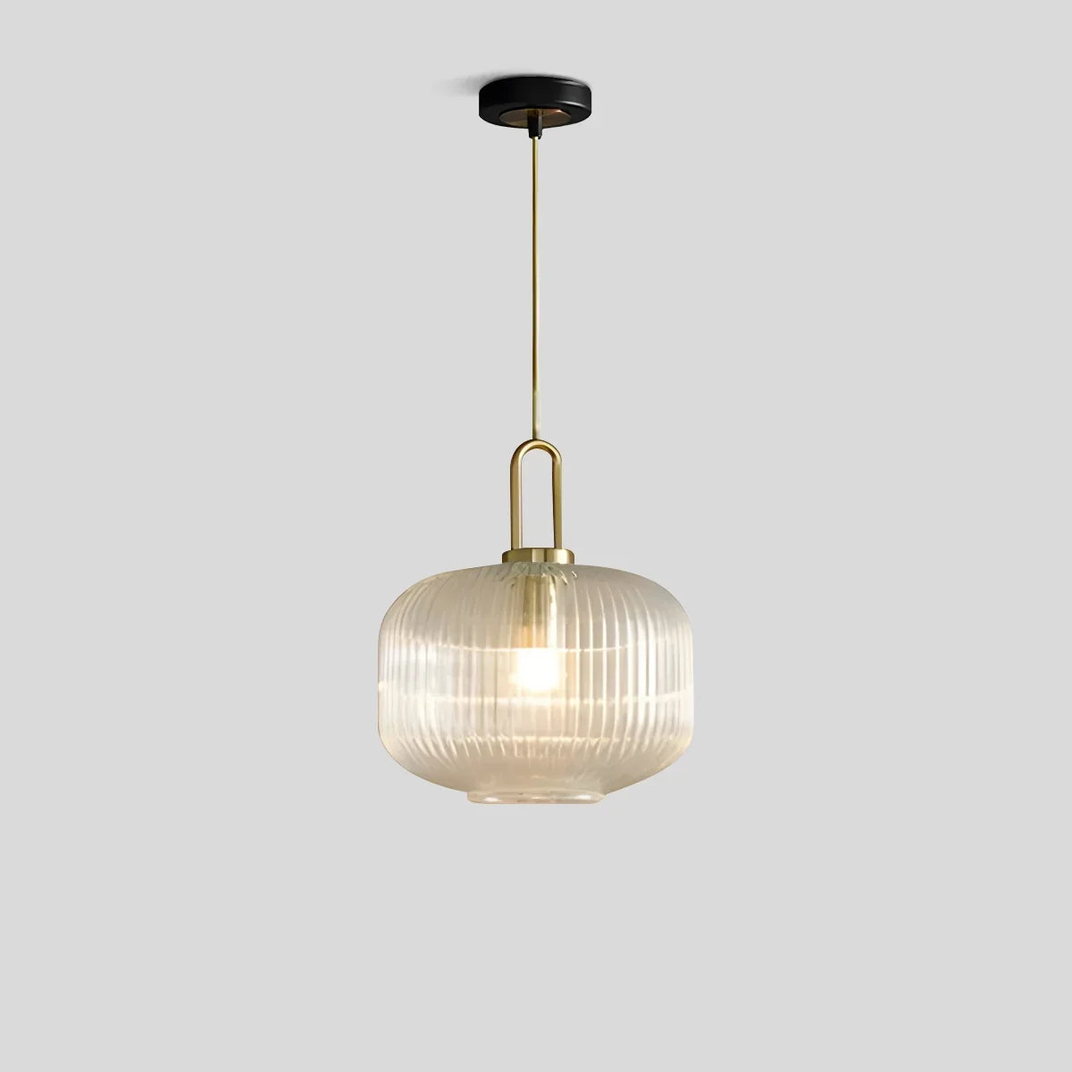 Modern Ribbed Clear Glass Pendant Light | Desfino