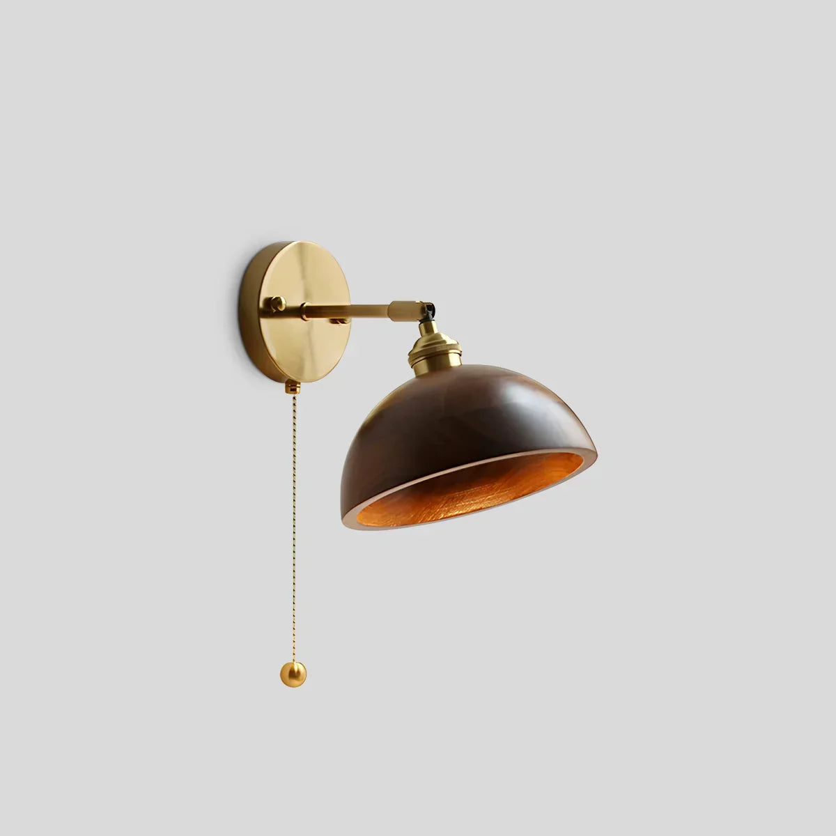 Vintage Wood Pull Chain Switch Wall Lamp | Desfino