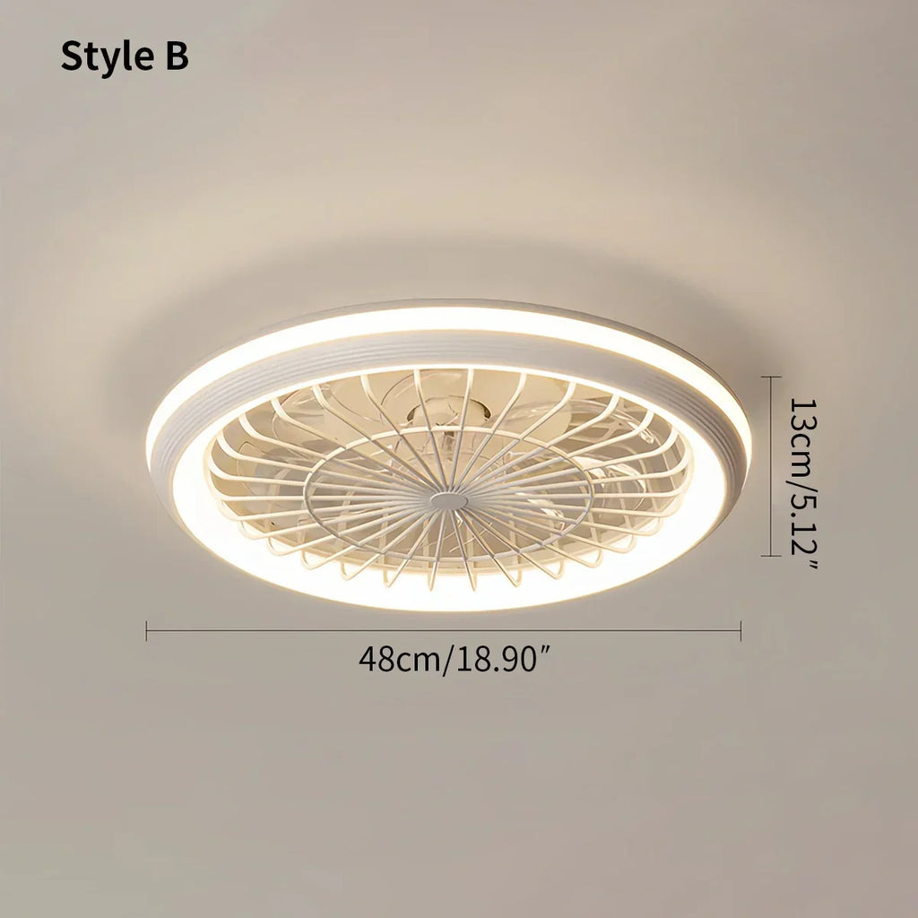 Modern Round LED Ceiling Fan Light for Bedroom | Desfino