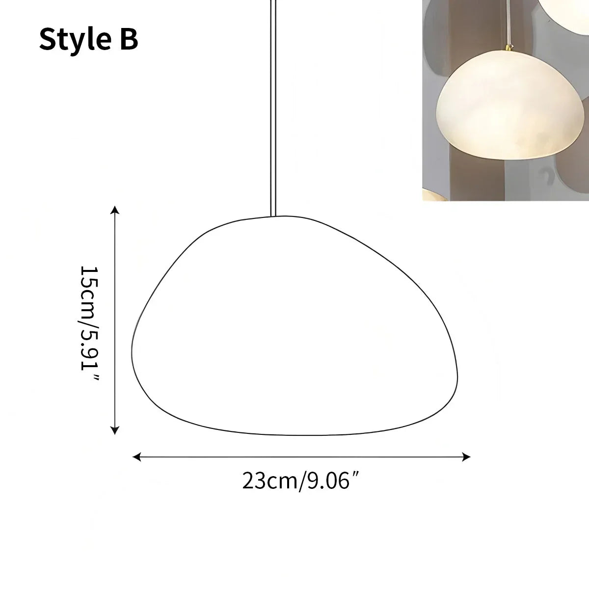 Moderne Pendelleuchte aus spanischem Alabaster in Kieselform | Desfino