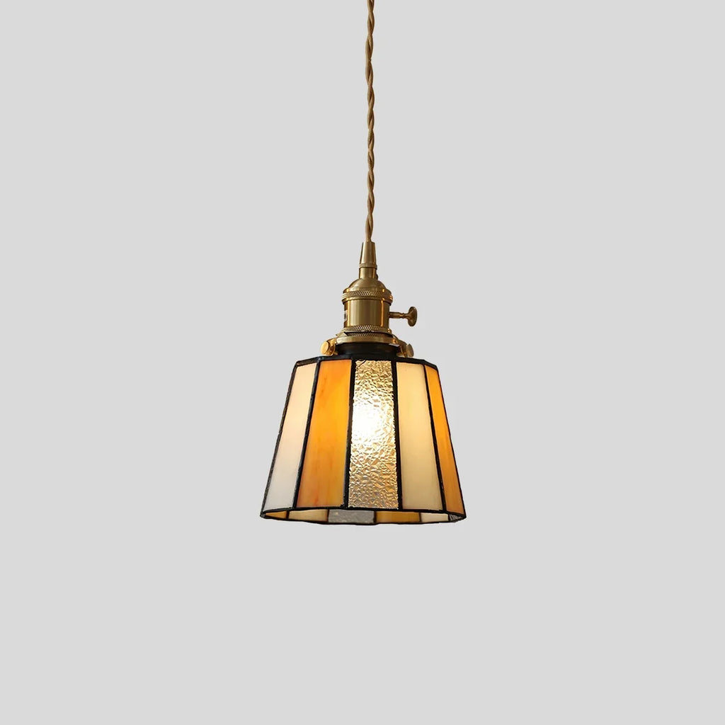 Vintage Brass Glass Pendant Light | Desfino