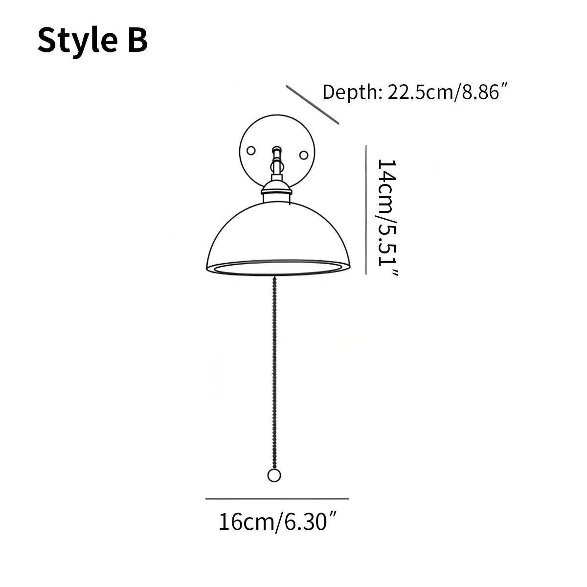 Vintage Wood Pull Chain Switch Wall Lamp | Desfino