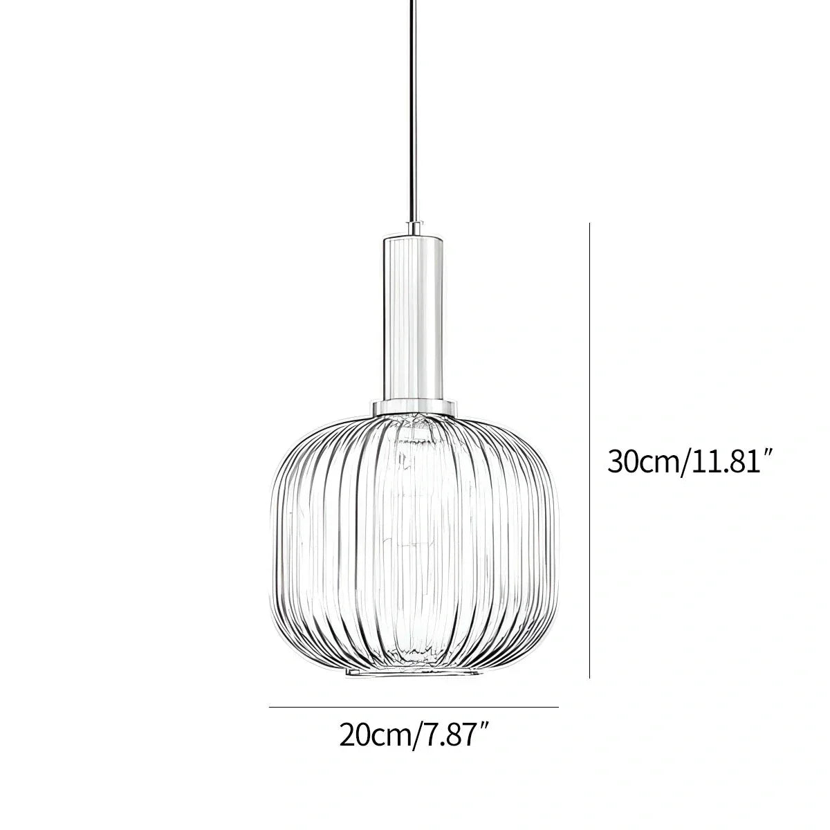 Nordische Vintage-Pendelleuchte aus gestreiftem Glas | Desfino