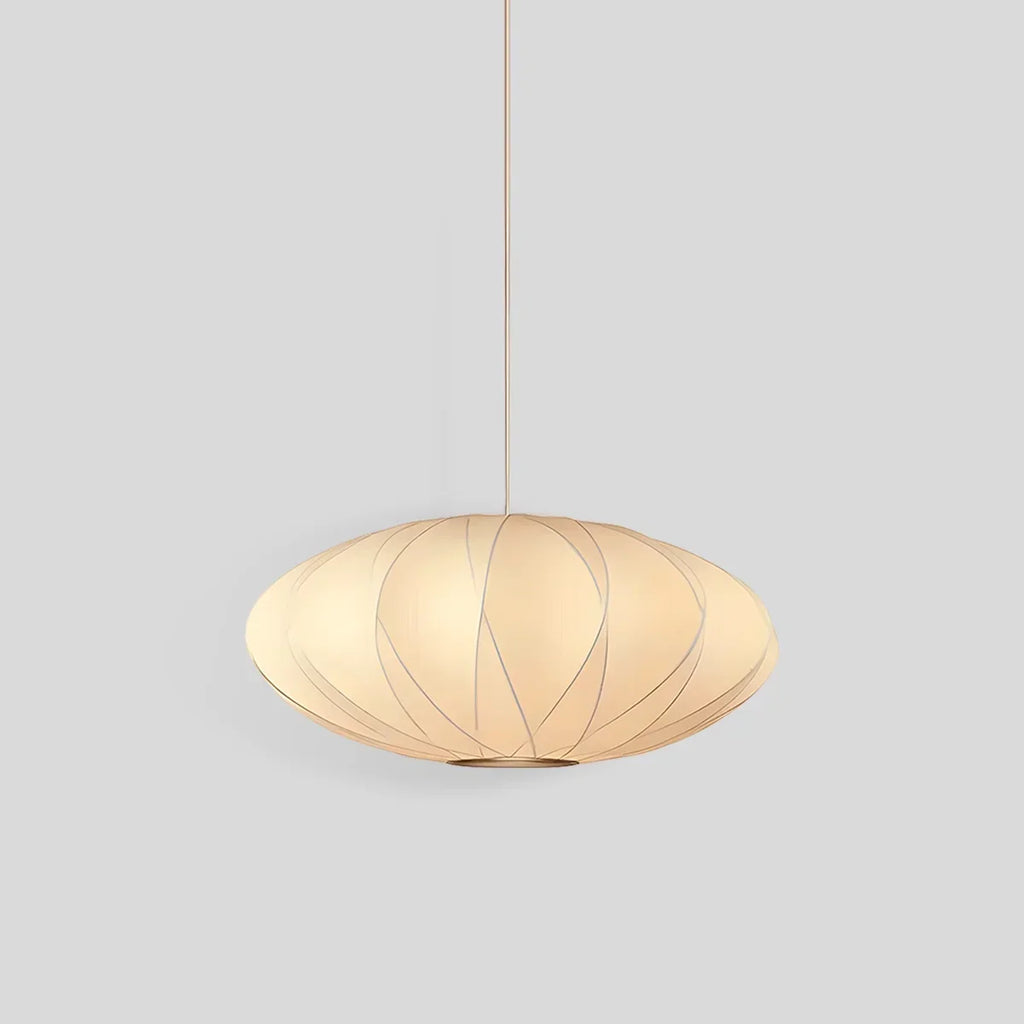 Vintage-LED-Pendelleuchte aus Seide in Laternenform | Desfino