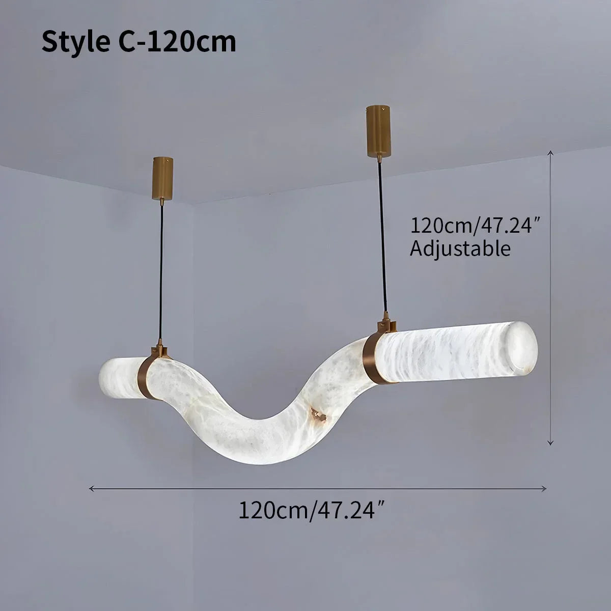 Minimalist Linear Spanish Alabaster Pendant Light | Desfino