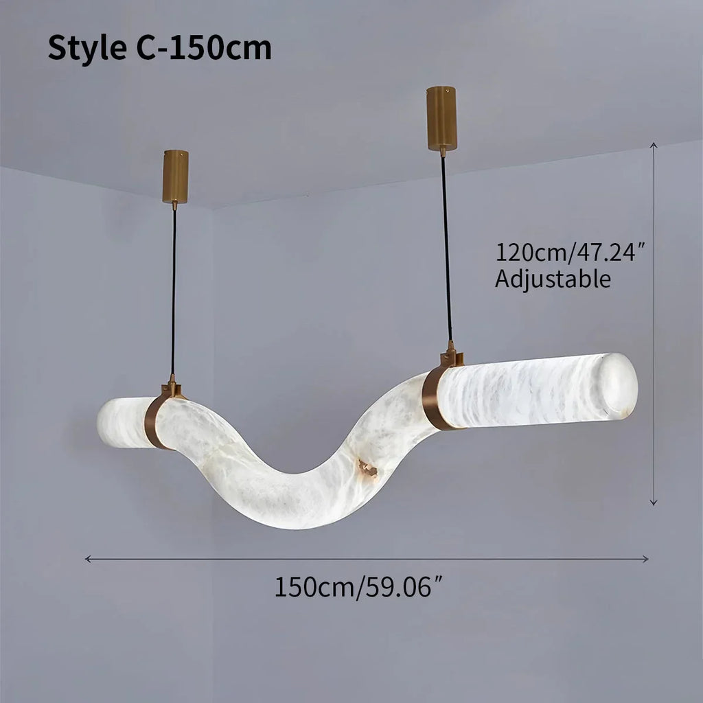 Minimalist Linear Spanish Alabaster Pendant Light | Desfino