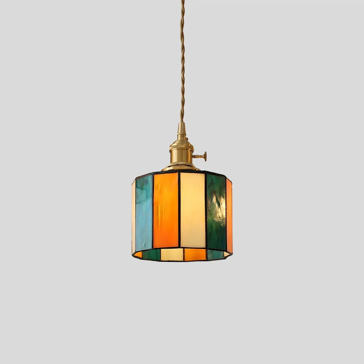 Vintage Brass Glass Pendant Light | Desfino