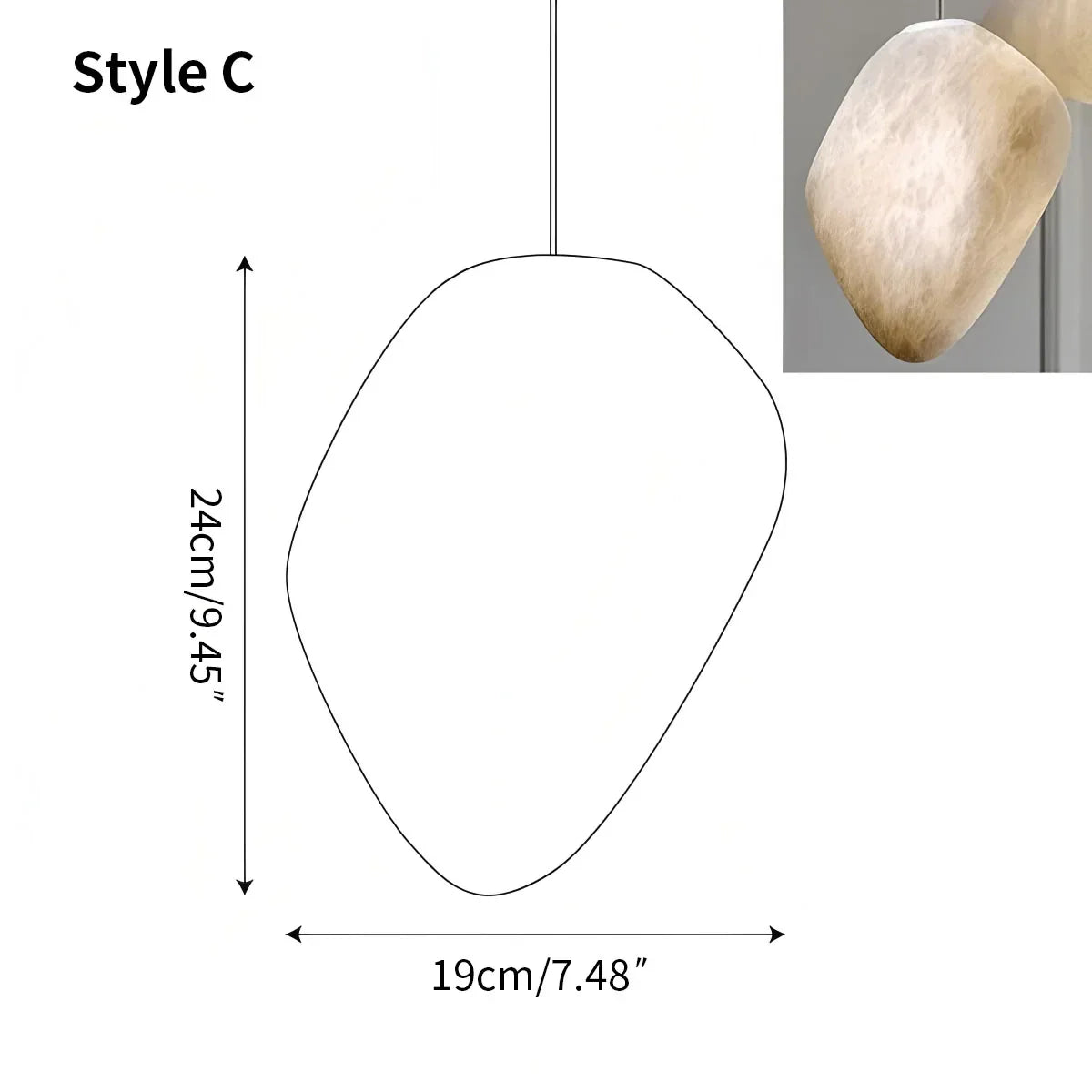 Moderne Pendelleuchte aus spanischem Alabaster in Kieselform | Desfino