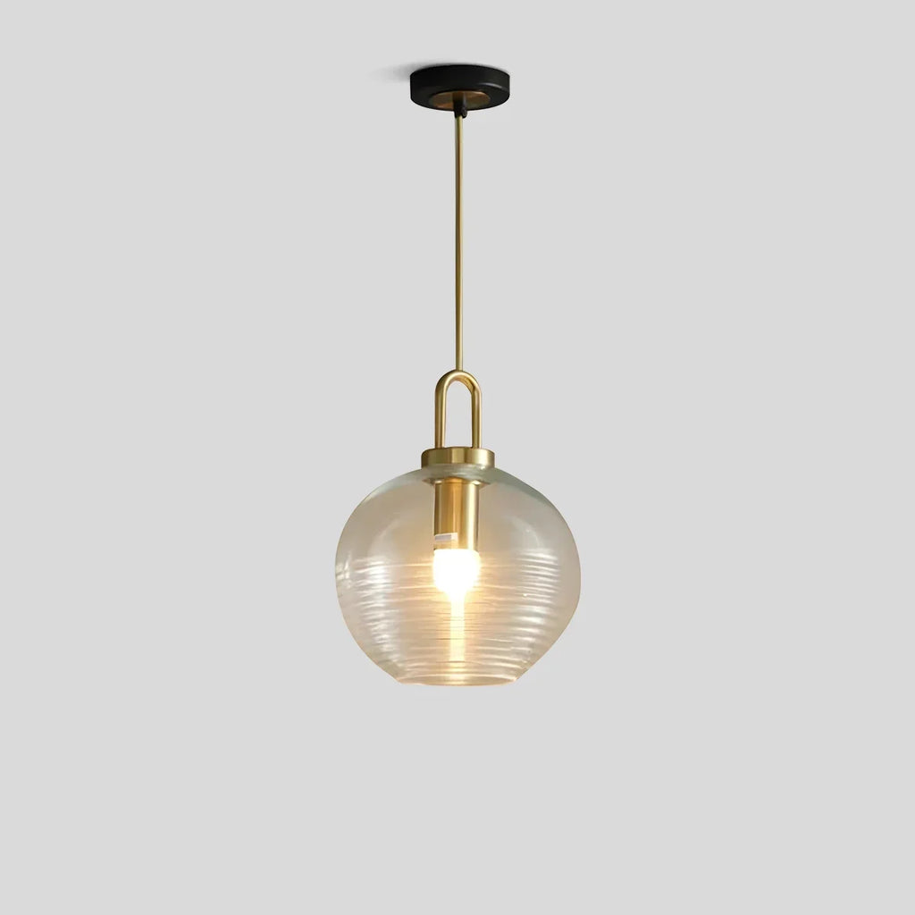 Modern Ribbed Clear Glass Pendant Light | Desfino