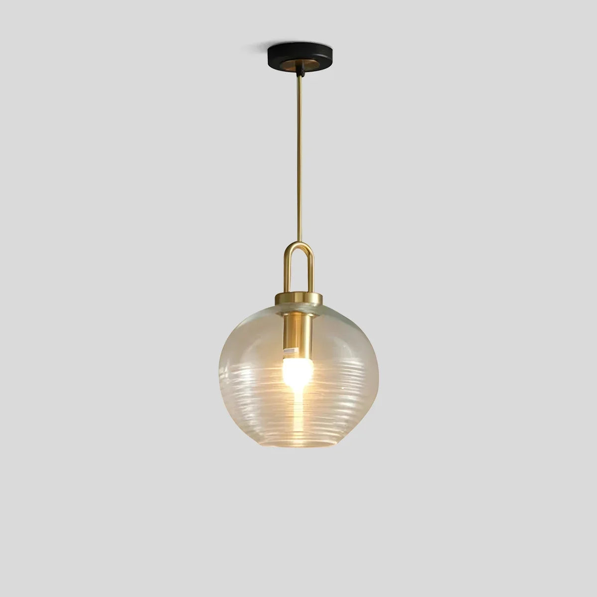 Modern Ribbed Clear Glass Pendant Light | Desfino