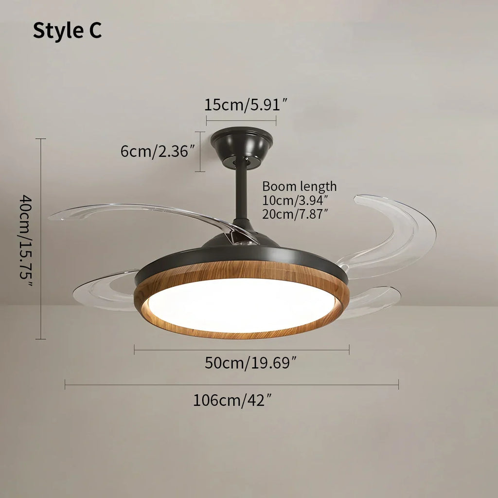Retractable Blade Ceiling Fan with Light | Desfino