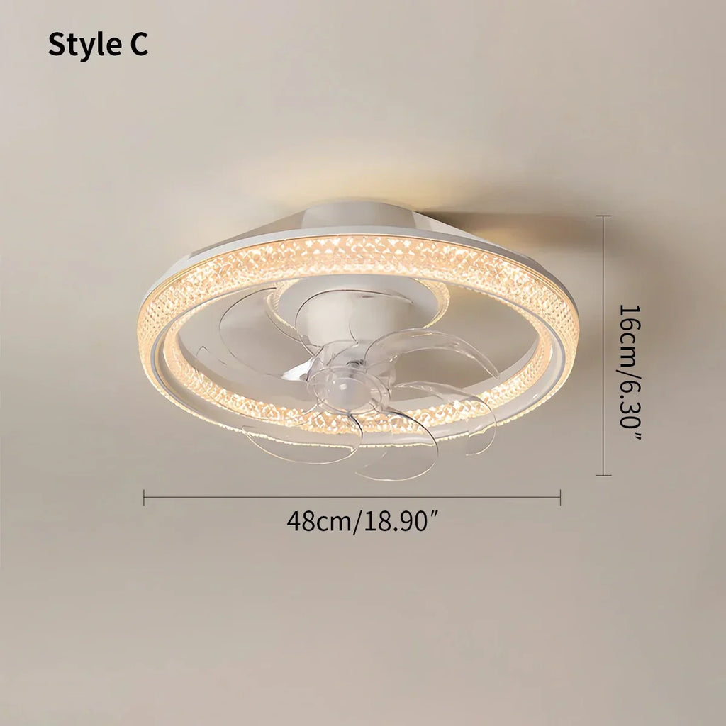 Kreative runde LED-Deckenventilatorleuchte | Desfino