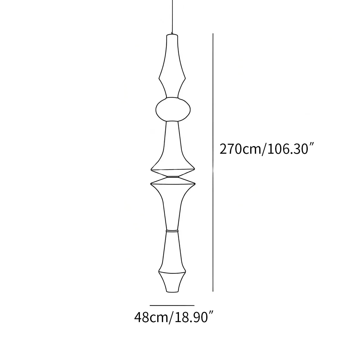 Washi Paper Corner Pendant Light for High Ceilings | Desfino
