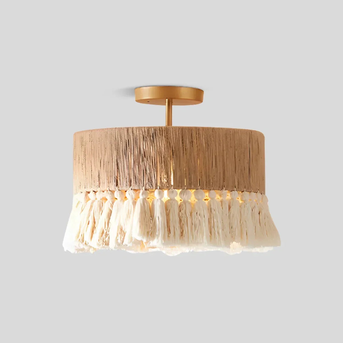 Boho-Vintage-Hängeleuchte mit Jutefransen | Desfino
