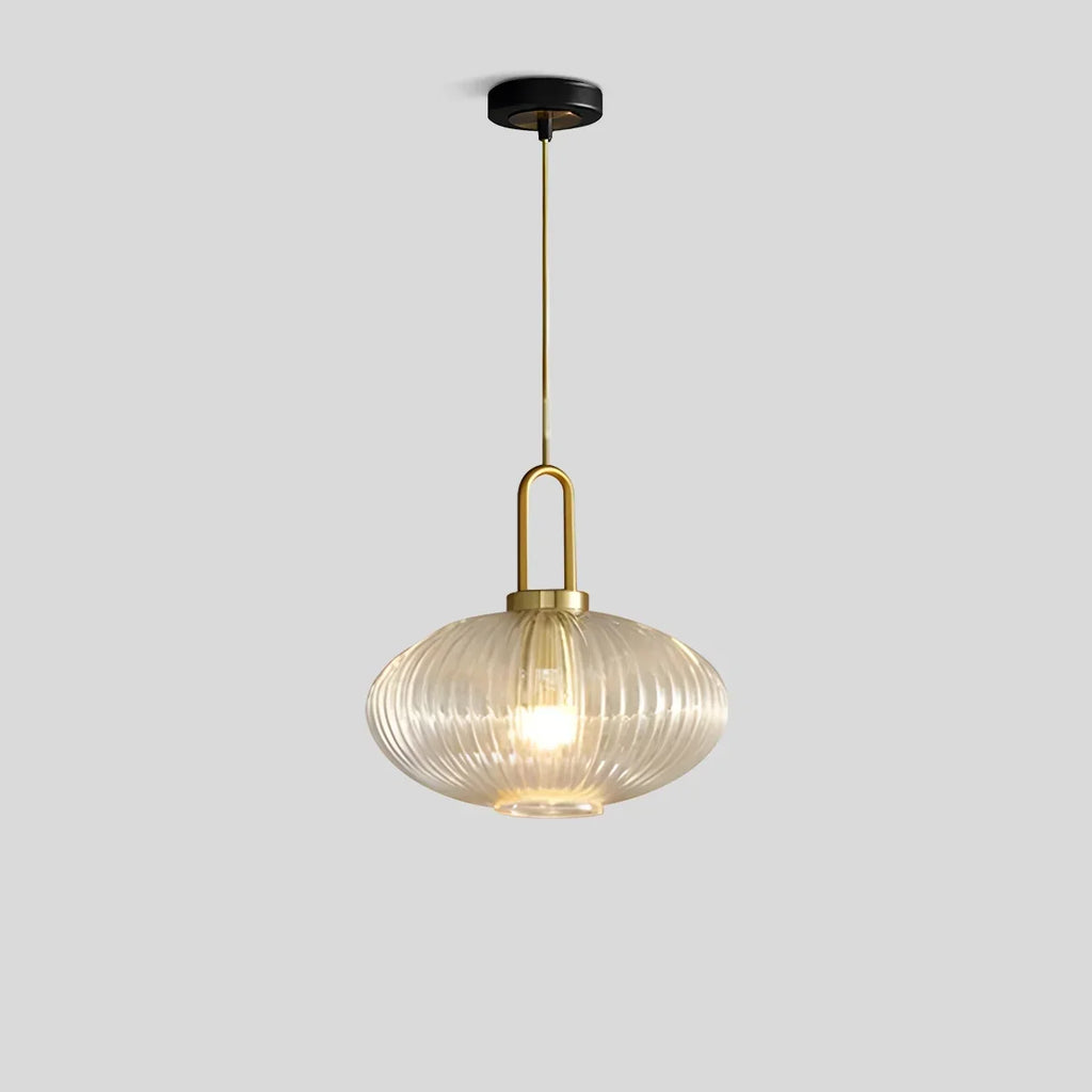 Modern Ribbed Clear Glass Pendant Light | Desfino