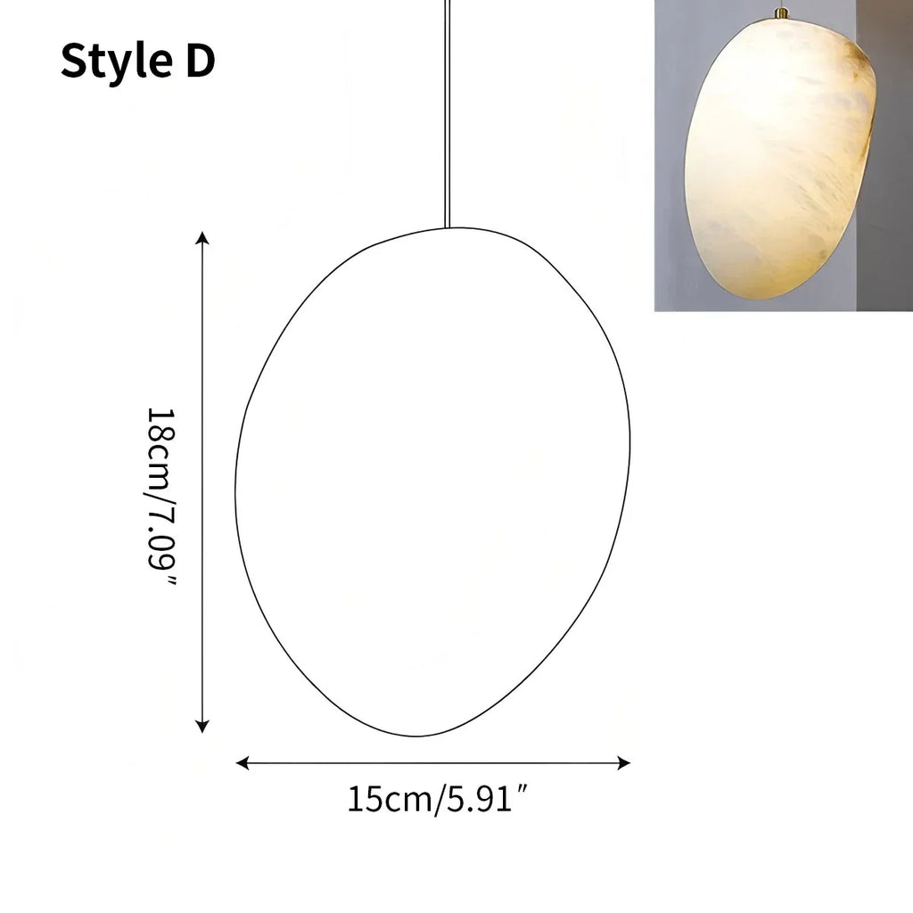 Moderne Pendelleuchte aus spanischem Alabaster in Kieselform | Desfino