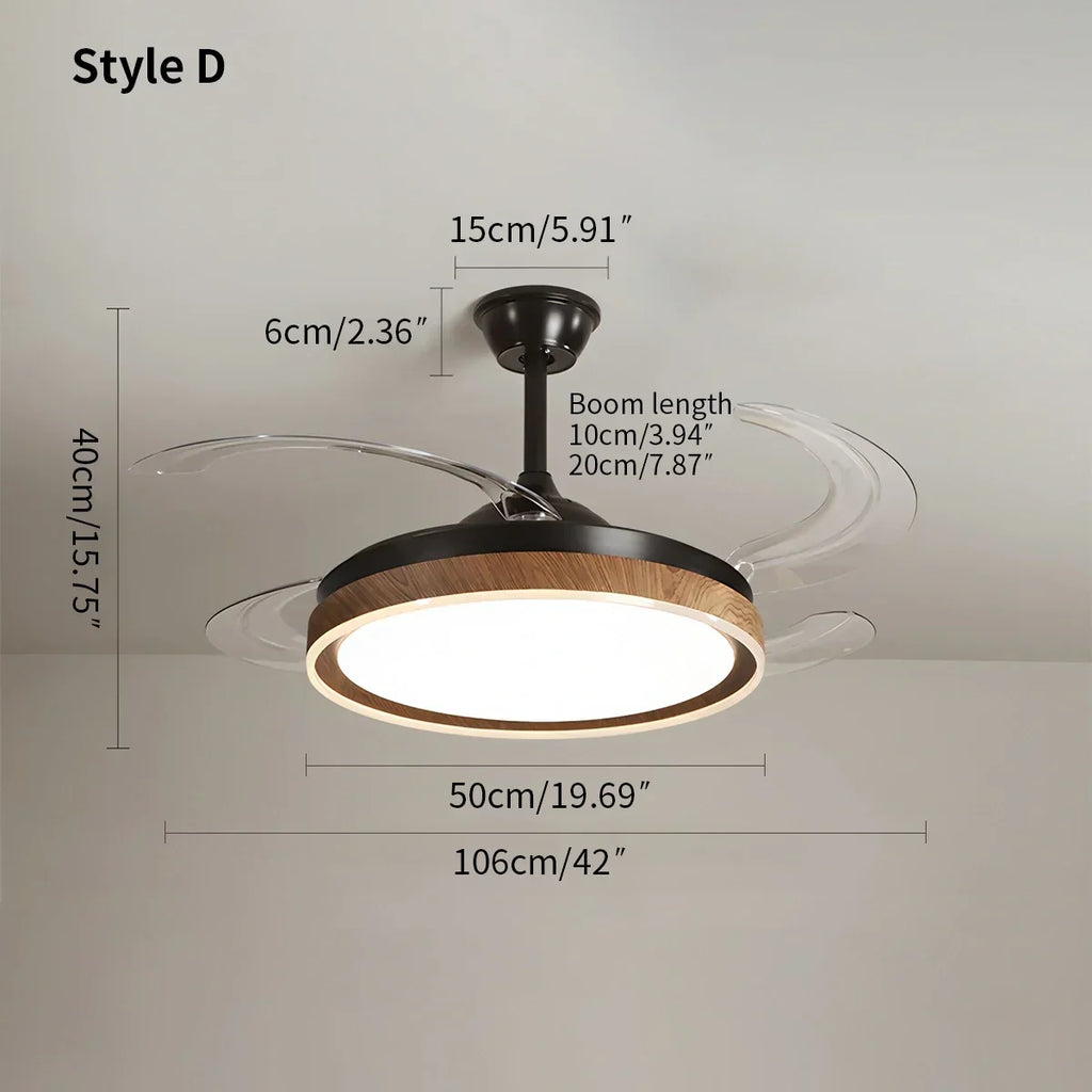 Retractable Blade Ceiling Fan with Light | Desfino