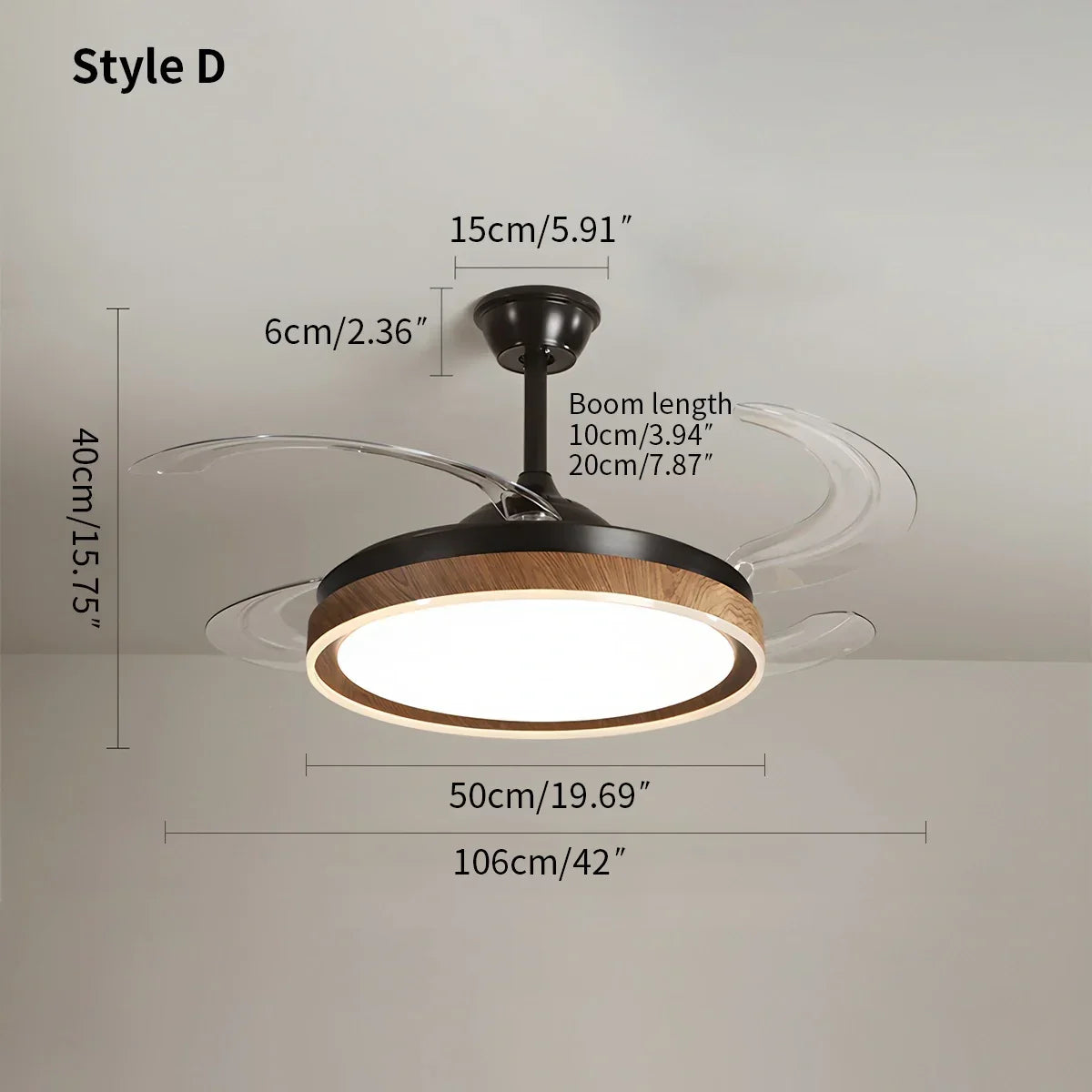 Retractable Blade Ceiling Fan with Light | Desfino