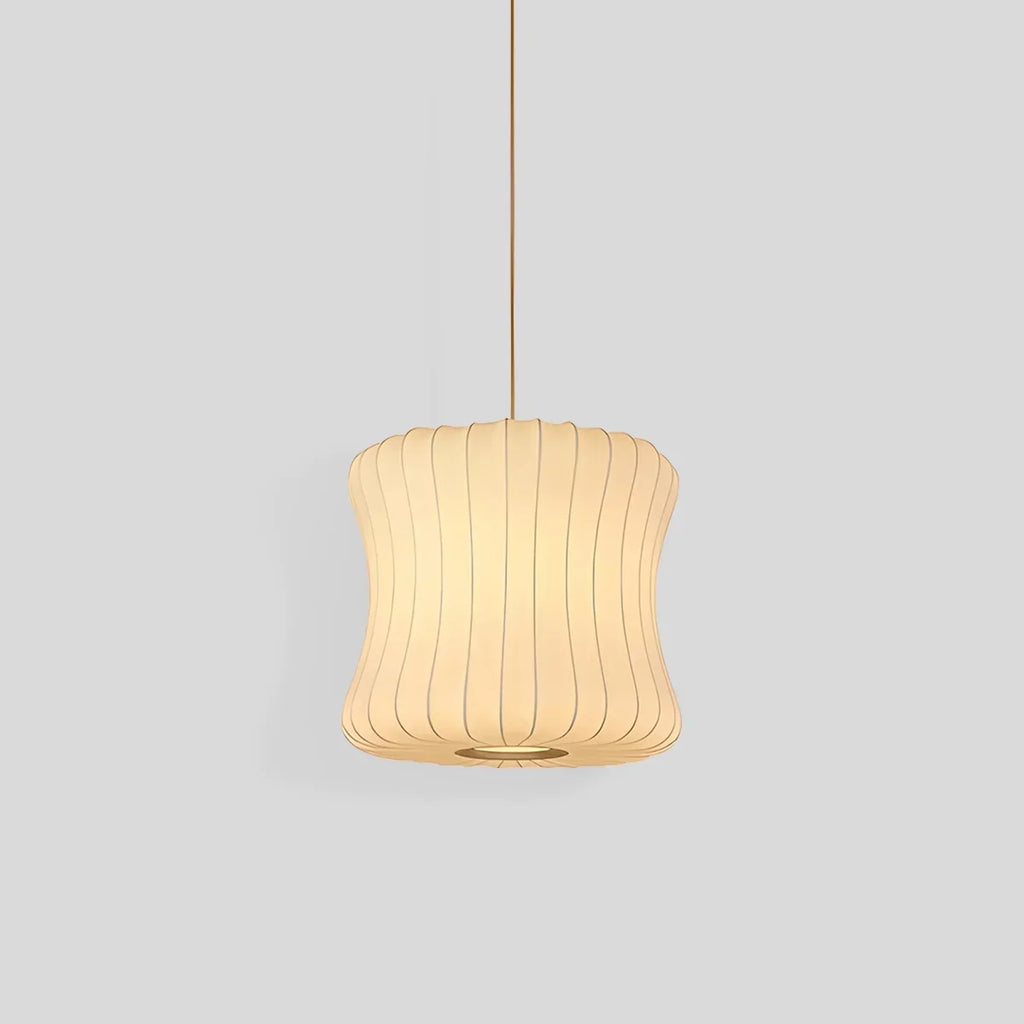 Vintage-LED-Pendelleuchte aus Seide in Laternenform | Desfino