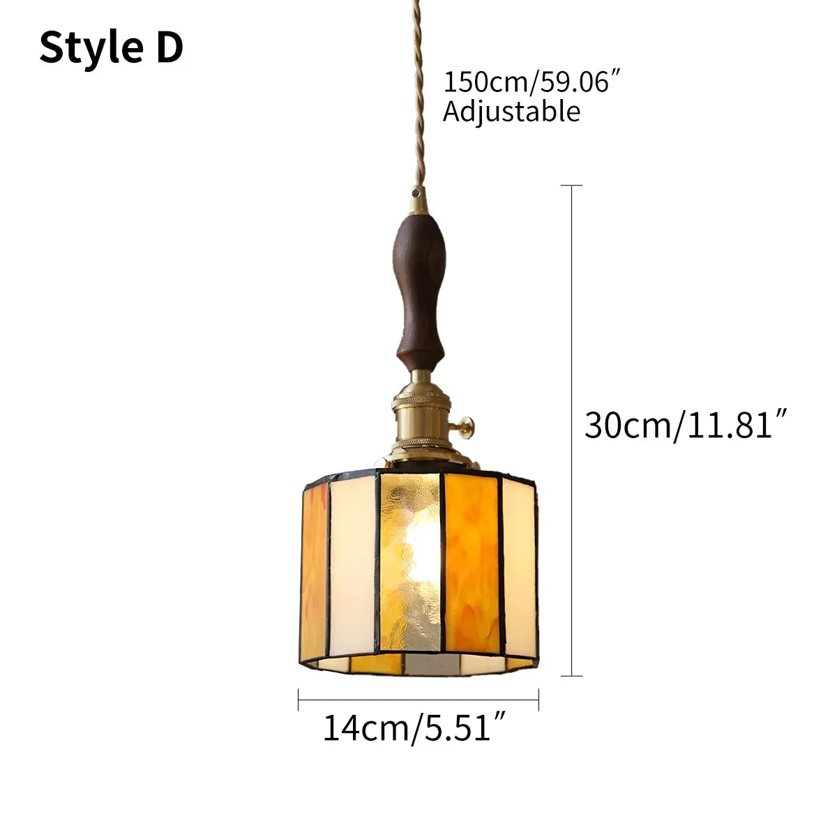 Vintage Brass Glass Pendant Light | Desfino