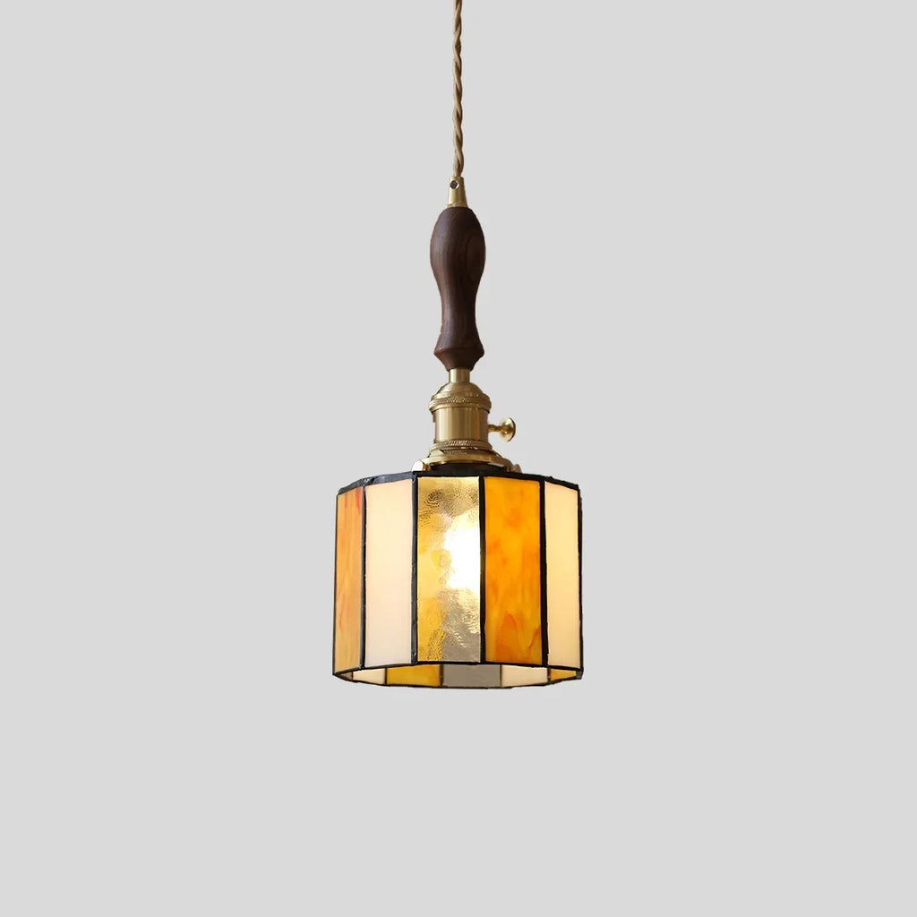 Vintage Brass Glass Pendant Light | Desfino
