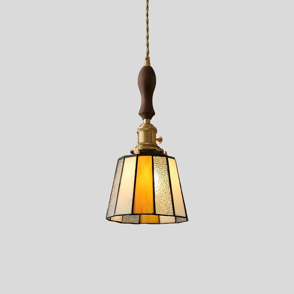 Vintage Brass Glass Pendant Light | Desfino