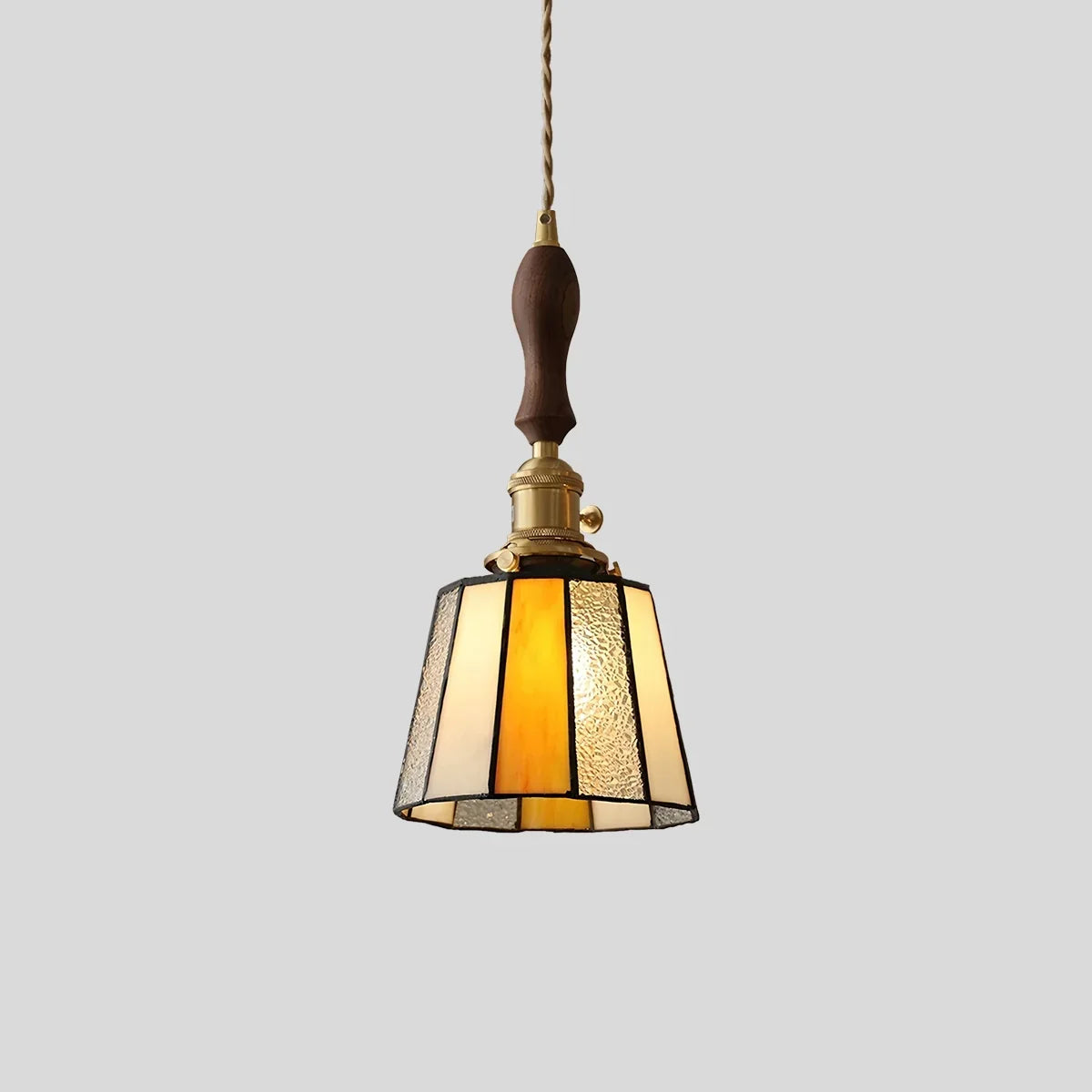 Vintage Brass Glass Pendant Light | Desfino