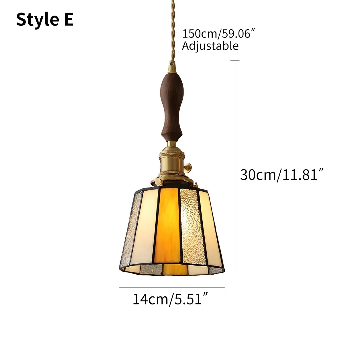 Vintage Brass Glass Pendant Light | Desfino