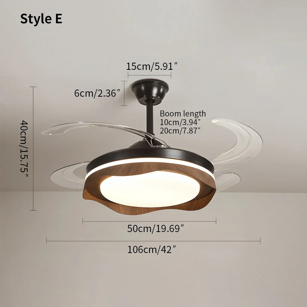 Retractable Blade Ceiling Fan with Light | Desfino