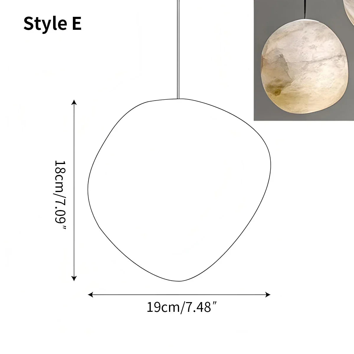 Moderne Pendelleuchte aus spanischem Alabaster in Kieselform | Desfino