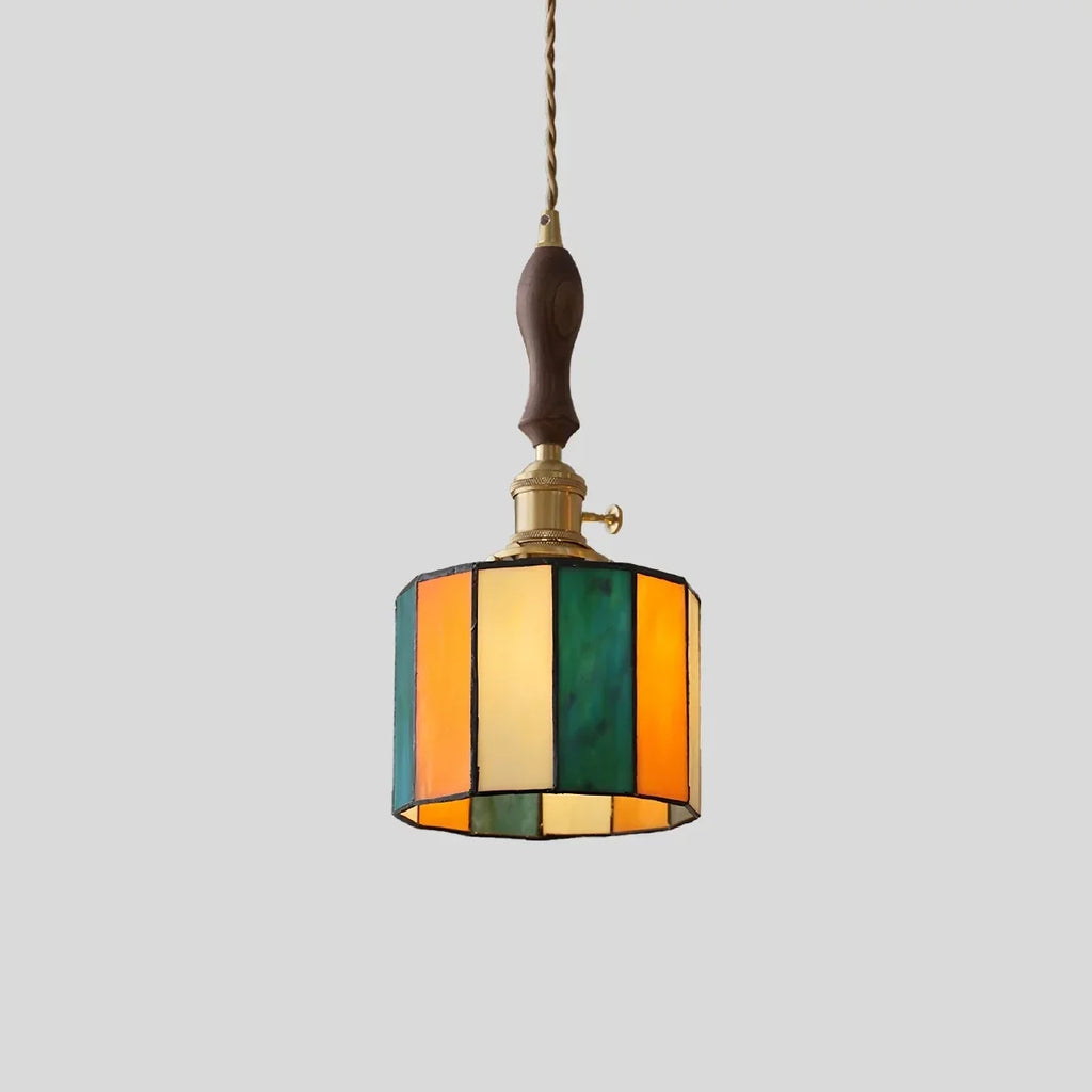 Vintage Brass Glass Pendant Light | Desfino