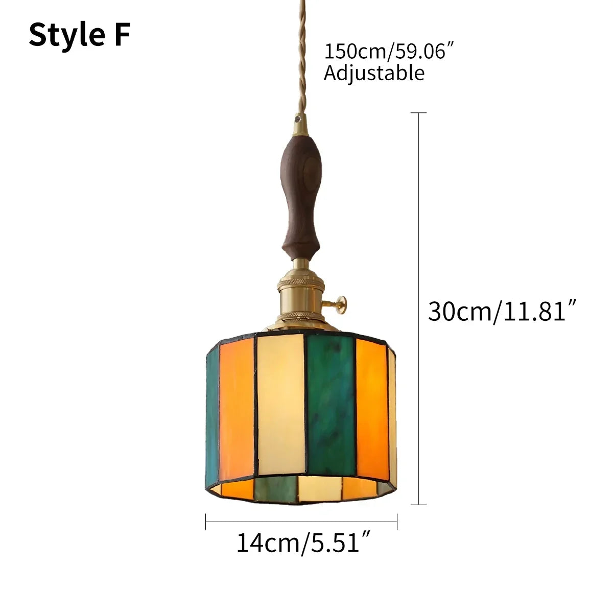 Vintage Brass Glass Pendant Light | Desfino