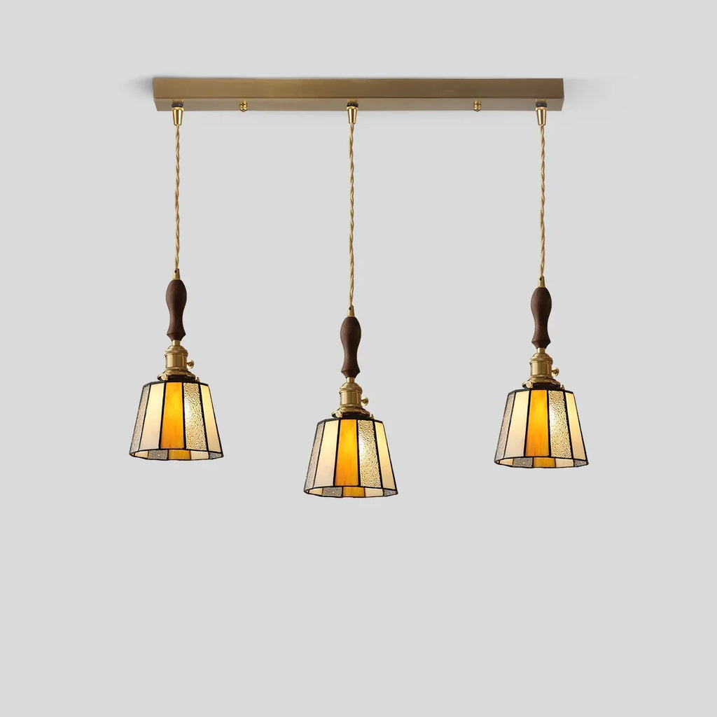 Vintage Brass Glass Pendant Light | Desfino
