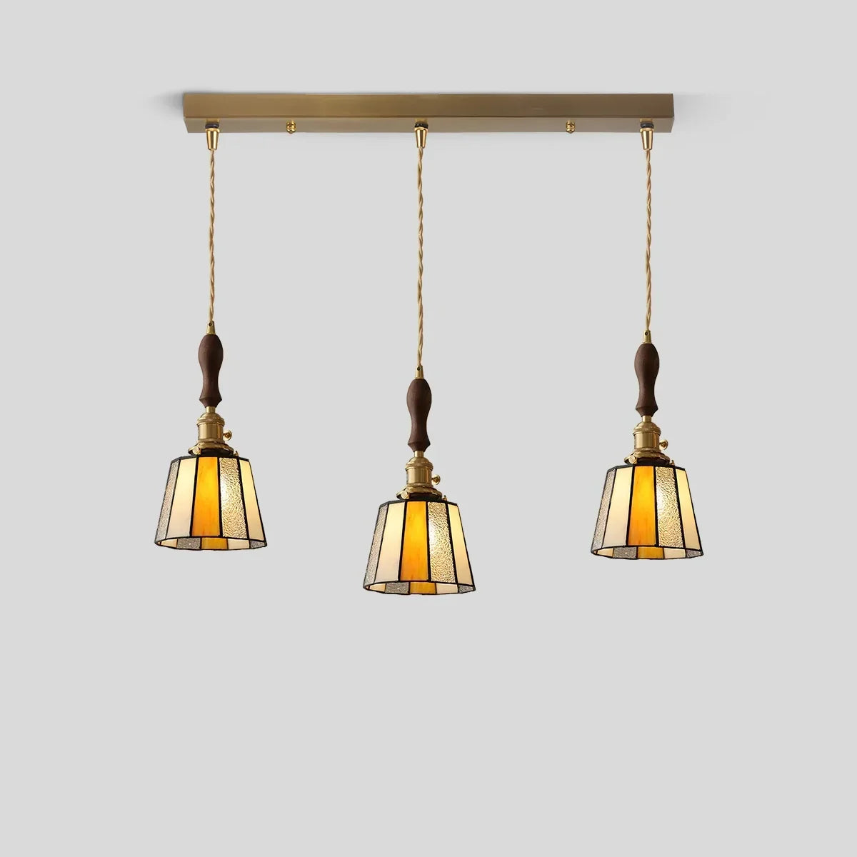 Vintage Brass Glass Pendant Light | Desfino