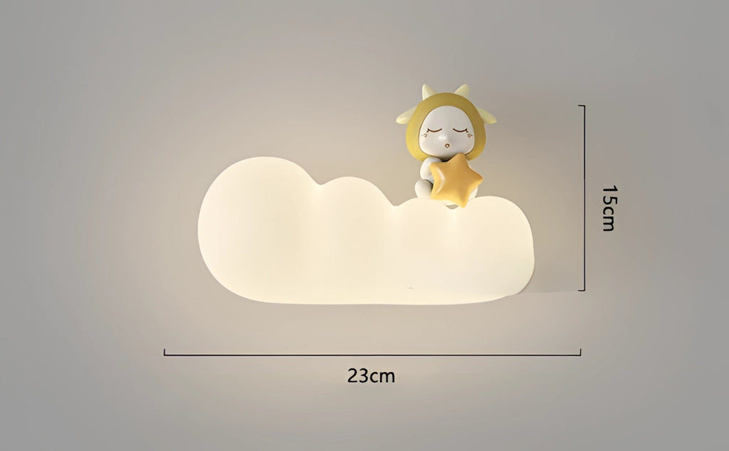 LumaCloudウォームLED雲型ウォールライト - 調光可能な北欧デザイン - Desfino