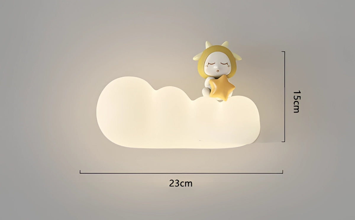 LumaCloudウォームLED雲型ウォールライト - 調光可能な北欧デザイン - Desfino