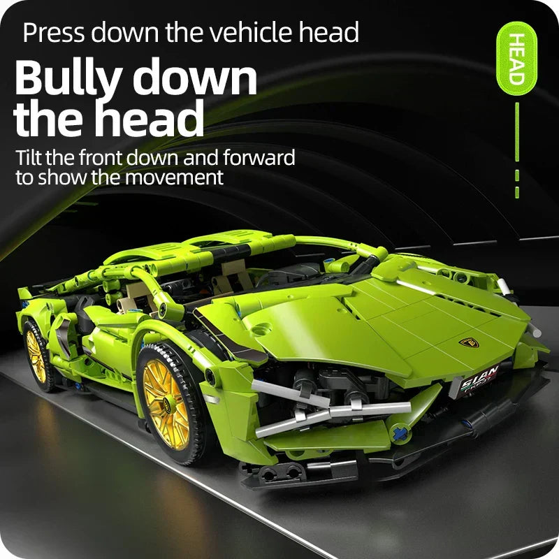 Kit da 1280 pezzi per costruire e gareggiare con una supercar wireless in scala 1:14 - Desfino