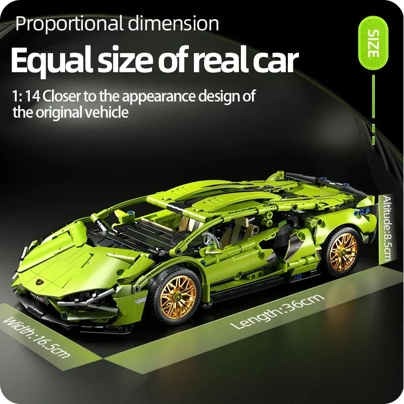 Kit da 1280 pezzi per costruire e gareggiare con una supercar wireless in scala 1:14 - Desfino